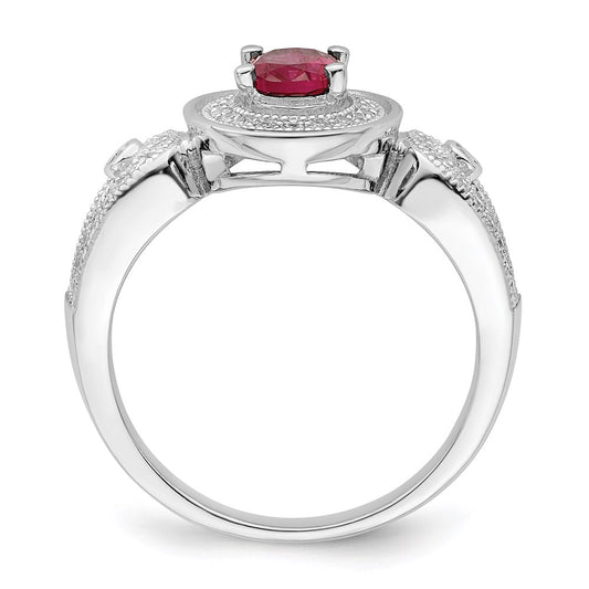Exclusive Stylish Micro Pav Ring - 57 CZ Stones, Rhodium-Plated Silver