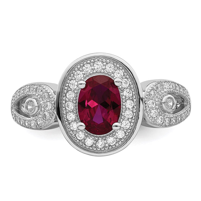 Shop Exclusive Rhodium-Plated Sterling Silver Micro Pave Ring with 57 CZ Stones-4