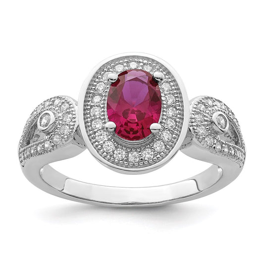 Exclusive Stylish Micro Pav Ring - 57 CZ Stones, Rhodium-Plated Silver