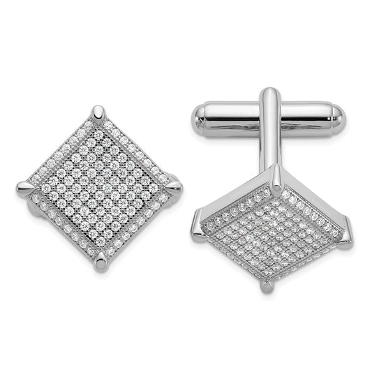 Exclusive Brilliant Embers Micro Pav CZ Cufflinks - 192 Stones, Stylish Design