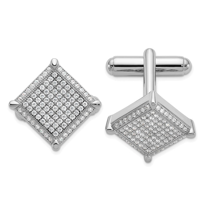 Exclusive Brilliant Embers Micro Pav CZ Cufflinks - 192 Stones, Stylish Design-1