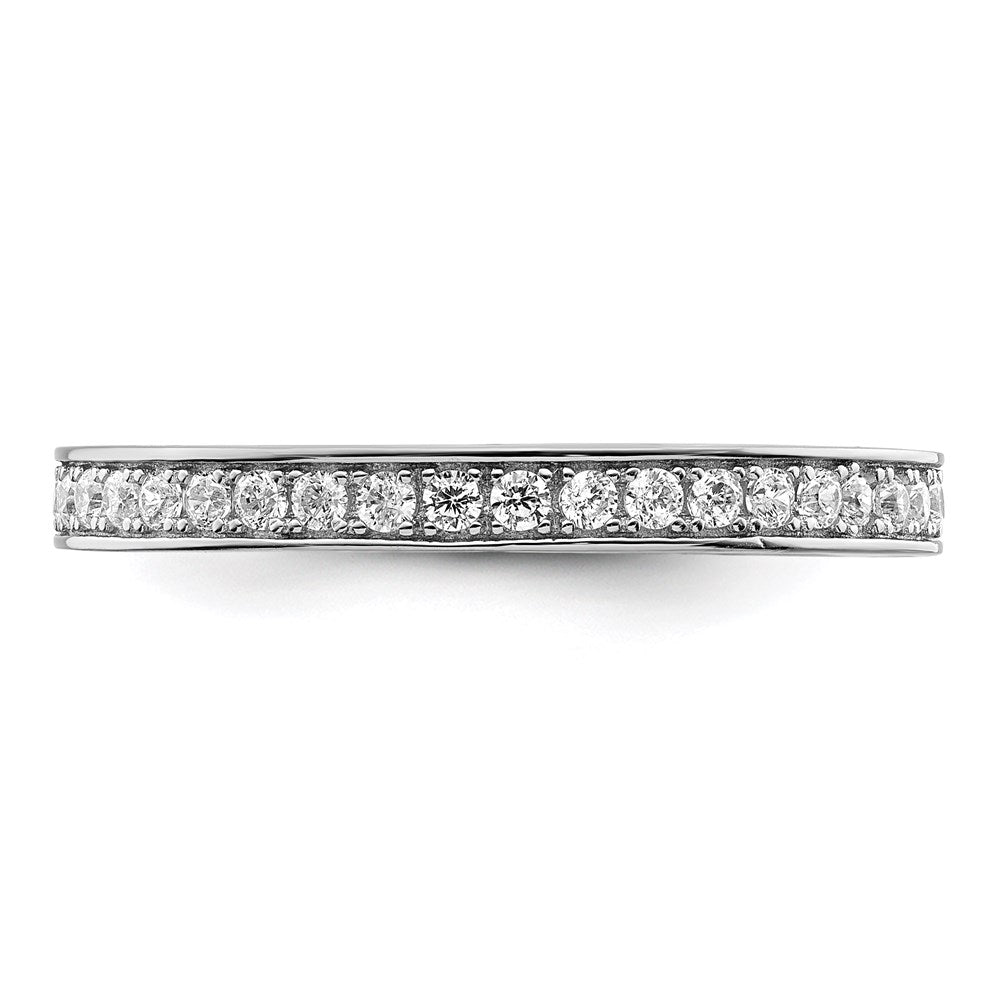 Buy Stylish Radiant Embers CZ Ring: Rhodium-Plated Silver, 59 Stones
