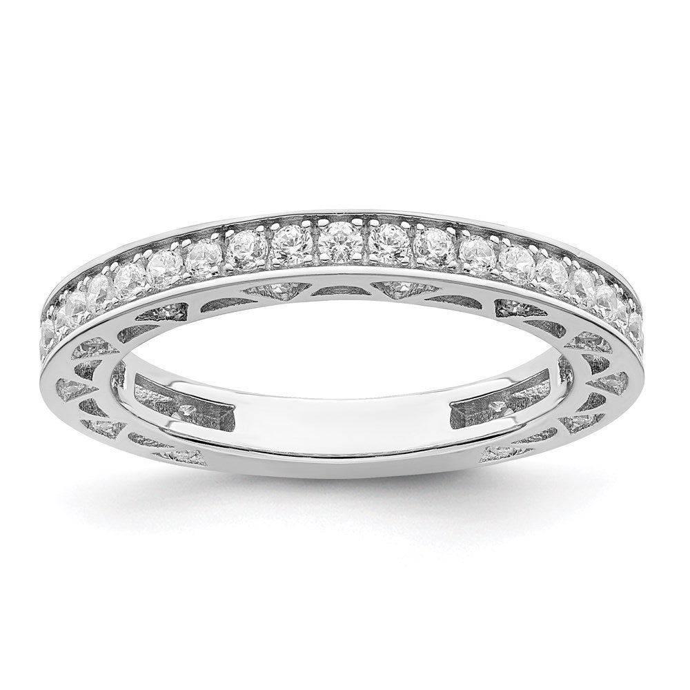 Buy Stylish Radiant Embers CZ Ring: Rhodium-Plated Silver, 59 Stones