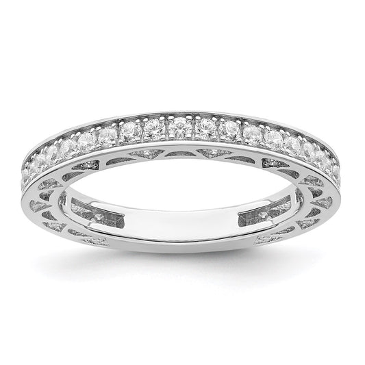 Buy Stylish Radiant Embers CZ Ring: Rhodium-Plated Silver, 59 Stones