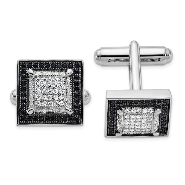 Sterling Silver Cuff Links with 162 CZ Stones