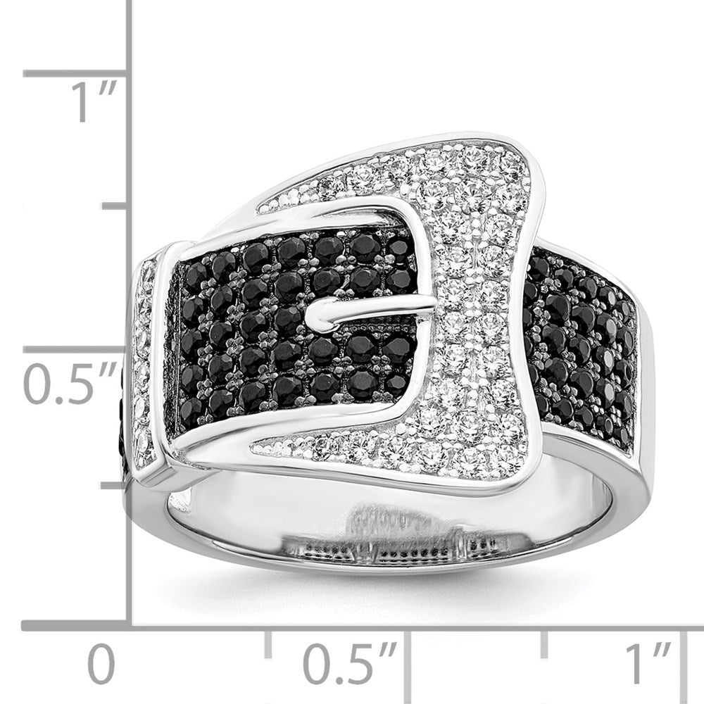 Shop Exclusive Sterling Silver Micro Pave Buckle Ring with 109 CZ Stones