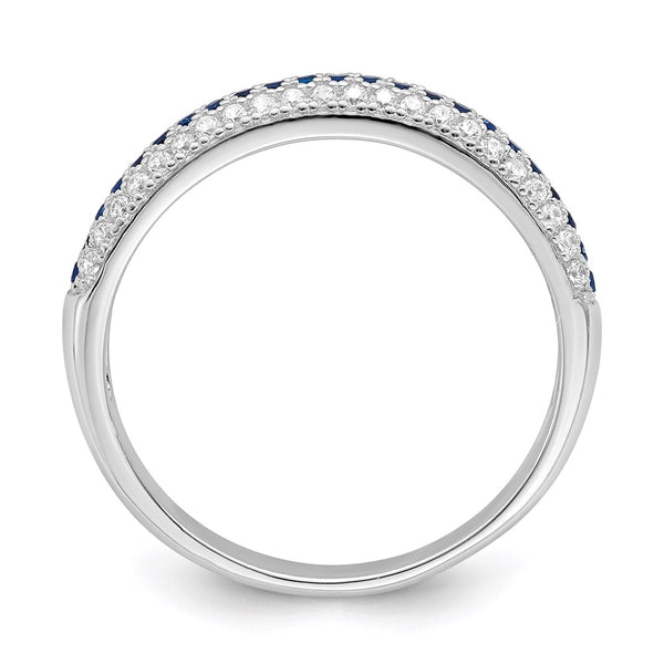 Rhodium-Plated Sterling Silver Ring with 67 CZ Stones