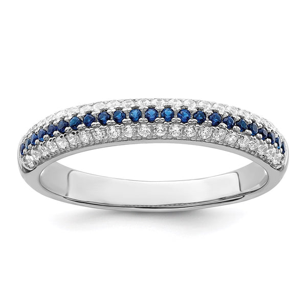 Rhodium-Plated Sterling Silver Ring with 67 CZ Stones
