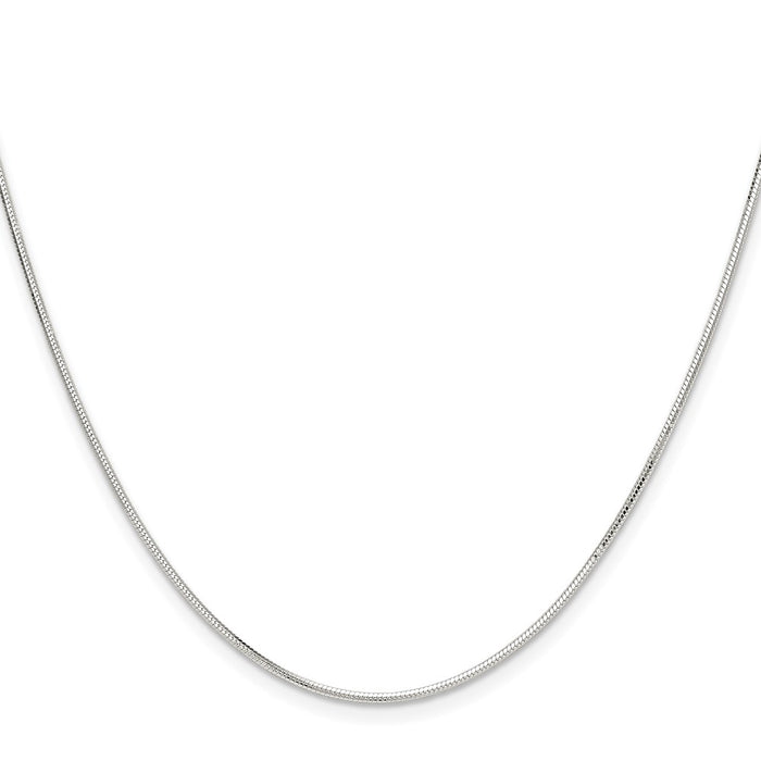 Buy Stylish 1mm Polished Octagonal Snake Chain in Sterling Silver - Affordable Luxury-2
