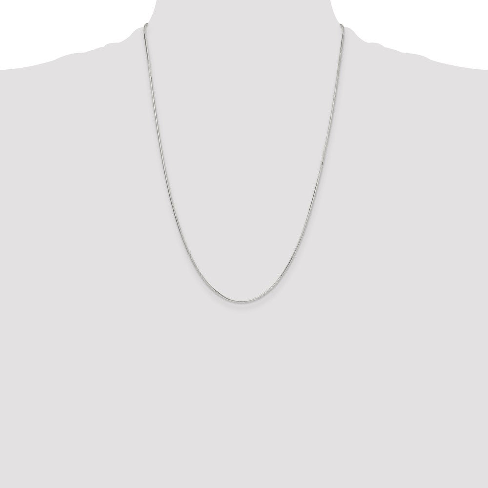 Buy Stylish 1mm Polished Octagonal Snake Chain in Sterling Silver - Affordable Luxury