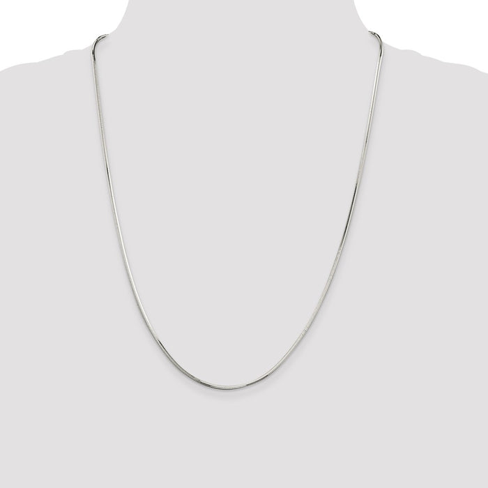 Buy Stylish 1.65mm Sterling Silver Octagonal Snake Chain - Affordable Luxury-4
