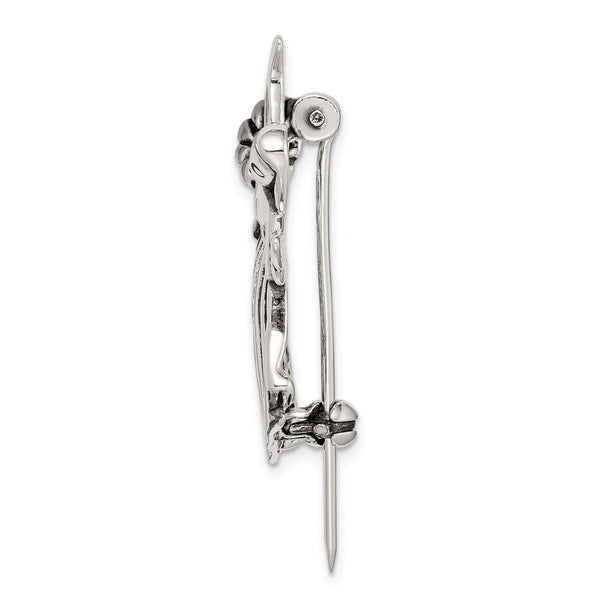 Sterling Silver Antique Angel Flower Brooch