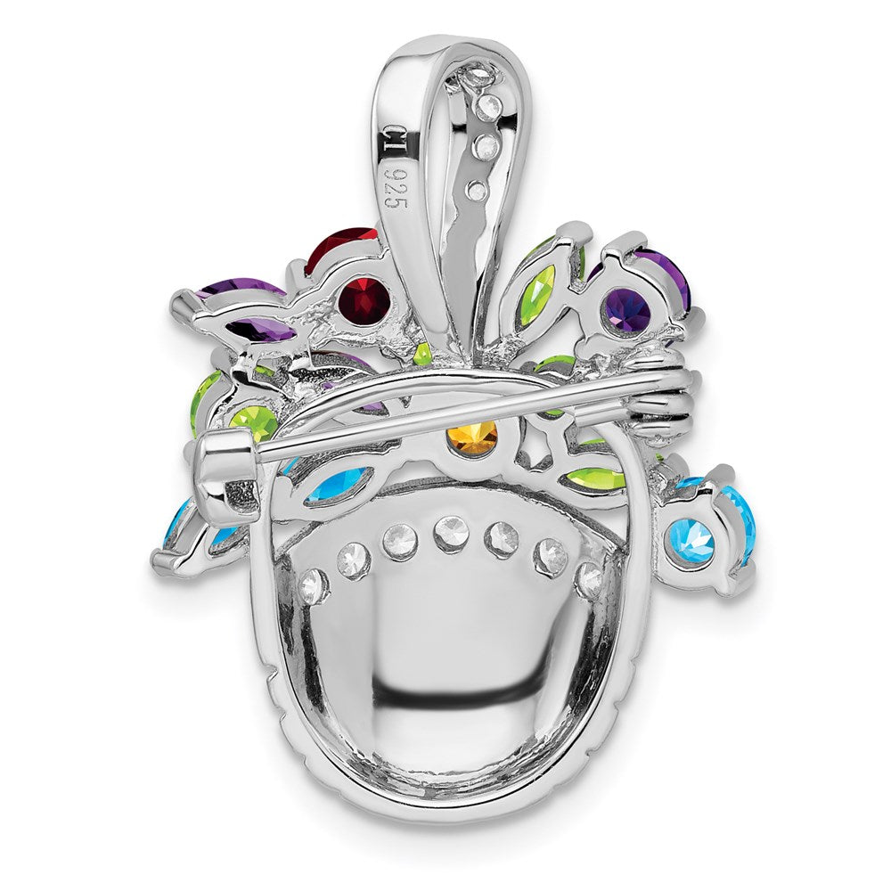 Buy Exclusive Sterling Silver Rhodium-Plated CZ Pendant & Brooch - Stylish Value