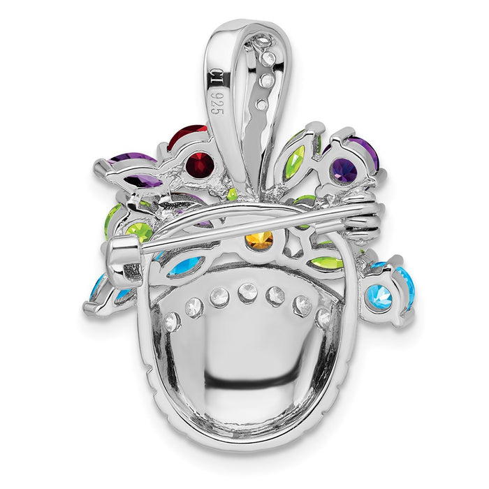 Buy Exclusive Sterling Silver Rhodium-Plated CZ Pendant & Brooch - Stylish Value-3