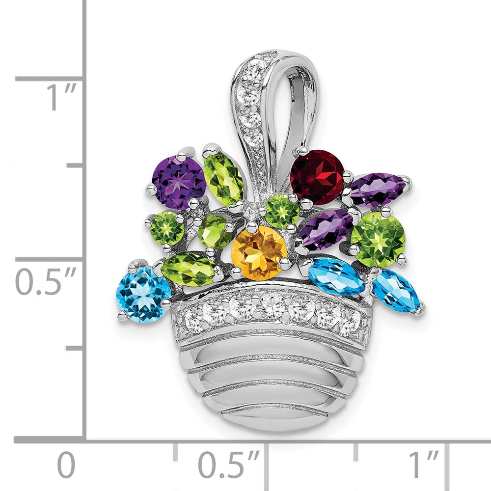 Buy Exclusive Sterling Silver Rhodium-Plated CZ Pendant & Brooch - Stylish Value