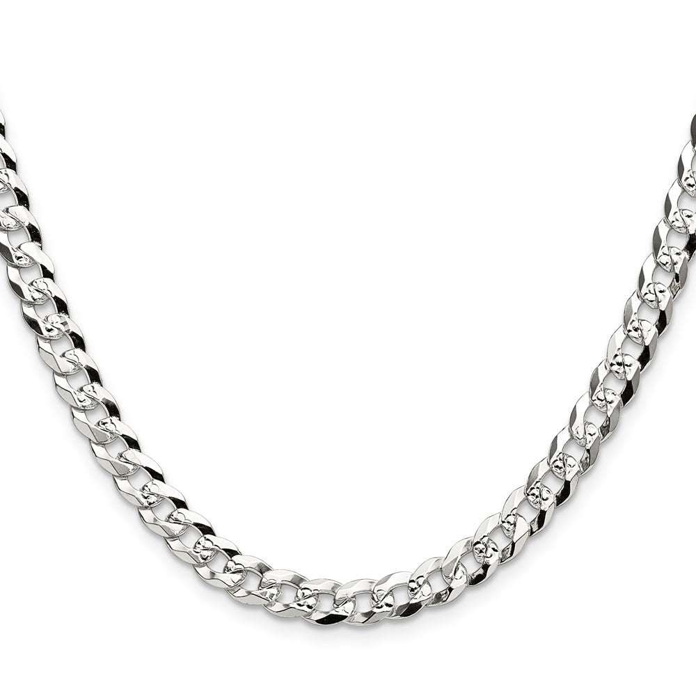 Buy Luxury 5.9mm Flat Diamond-Cut Pave Curb Chain in Sterling Silver