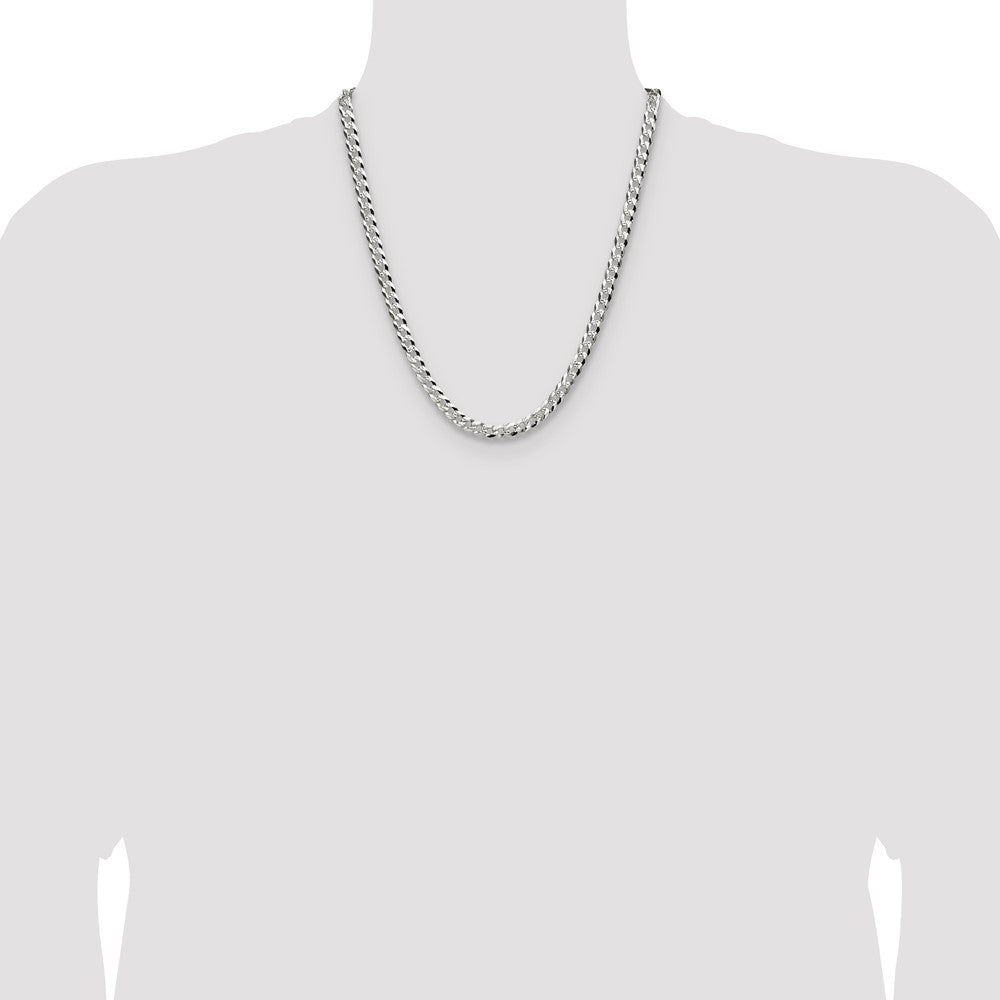 Buy Stylish Sterling Silver 5.9mm Flat Diamond Cut Pave Curb Chain | Luxury Design