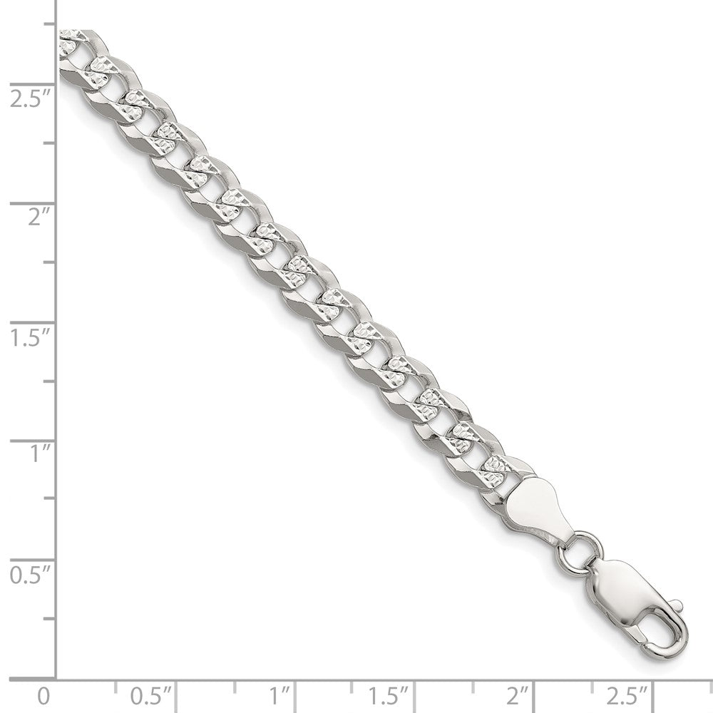 Buy Stylish 5.9mm Flat Diamond-Cut Pave Curb Chain in Sterling Silver