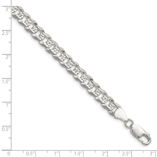 High-Quality Sterling Silver 6.75mm Pave Curb Chain - Stylish & Affordable!