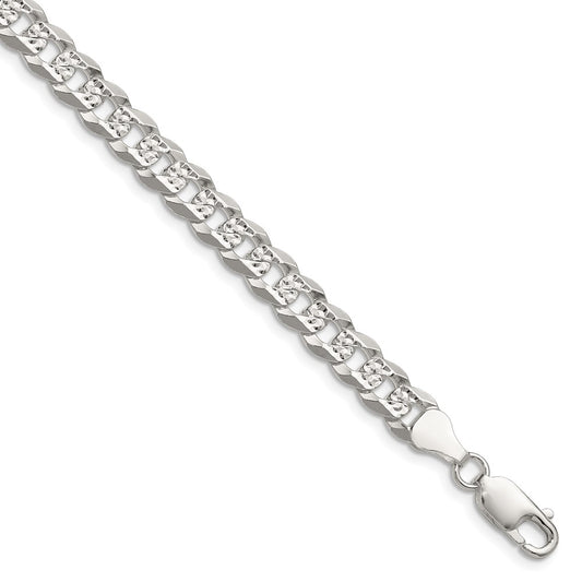 High-Quality Sterling Silver 6.75mm Pave Curb Chain - Stylish & Affordable!