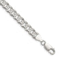Buy Stylish 6.75mm Flat Diamond-Cut Pave Sterling Silver Chain - Luxury Value!-6