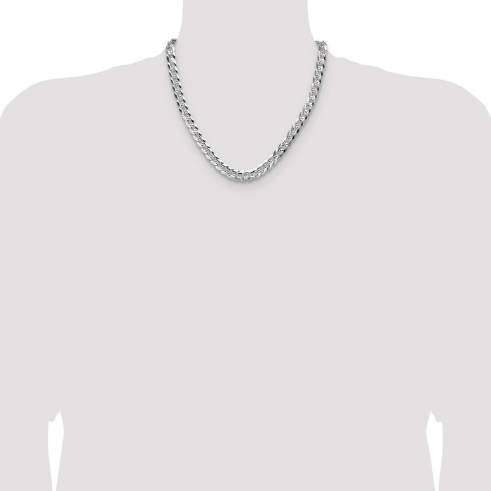 Buy Exclusive 7.9mm Sterling Silver Pave Curb Chain - Stylish & Affordable-4