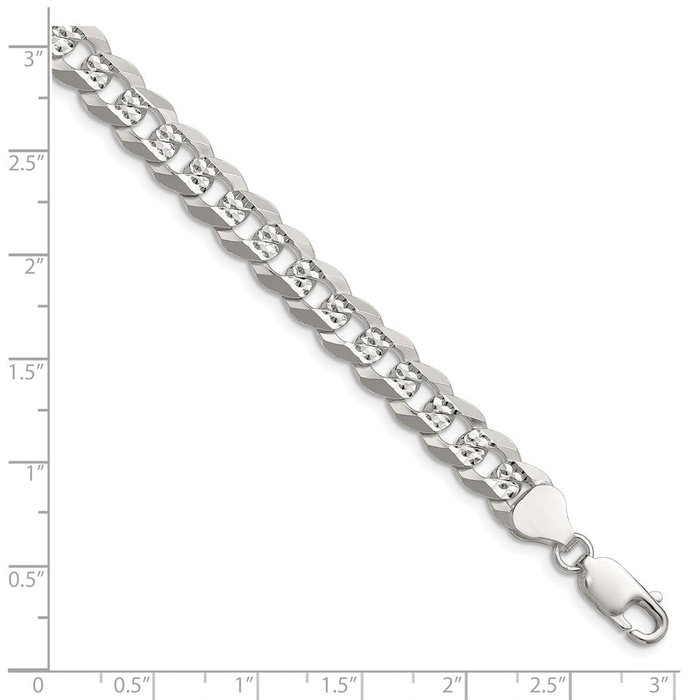 Buy Exclusive 7.9mm Flat Diamond-Cut Pave Curb Chain - Stylish Sterling Silver