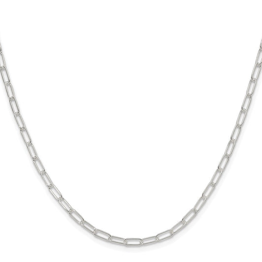 Buy Exclusive 2.9mm Elongated Cable Chain in Rhodium-Plated Sterling Silver