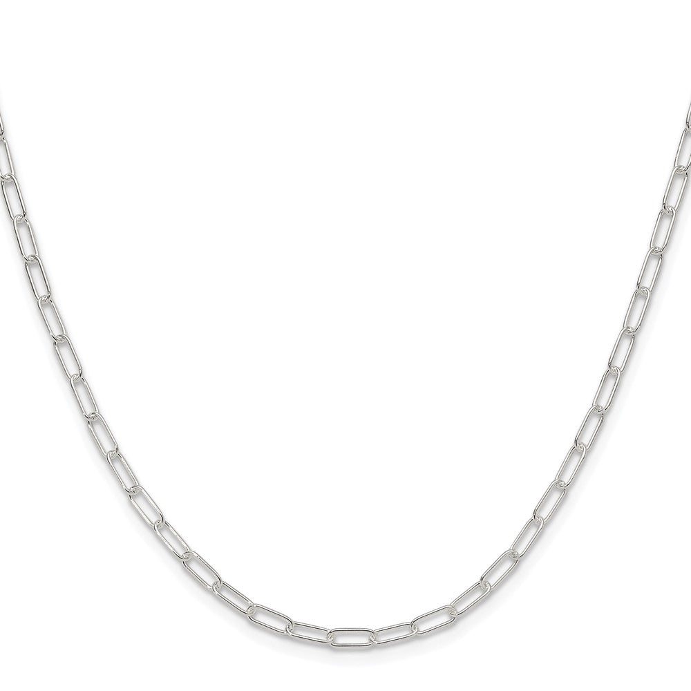 Buy Stylish 2.9mm Elongated Cable Chain in Rhodium-Plated Sterling Silver
