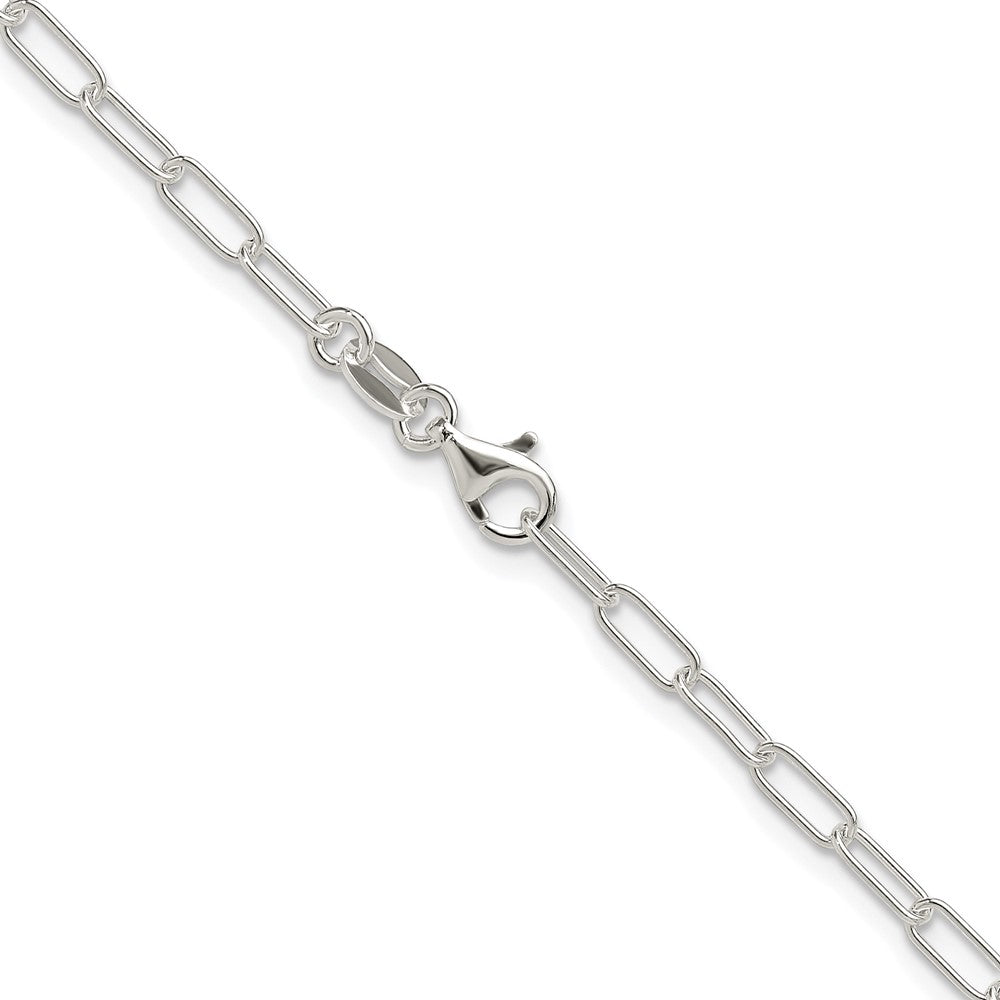 Exclusive 2.9mm Polished Elongated Cable Chain in Rhodium-Plated Sterling Silver