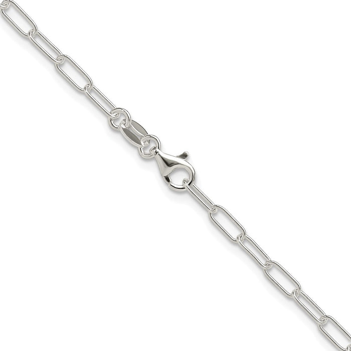 Exclusive 2.9mm Polished Elongated Cable Chain in Rhodium-Plated Sterling Silver-3