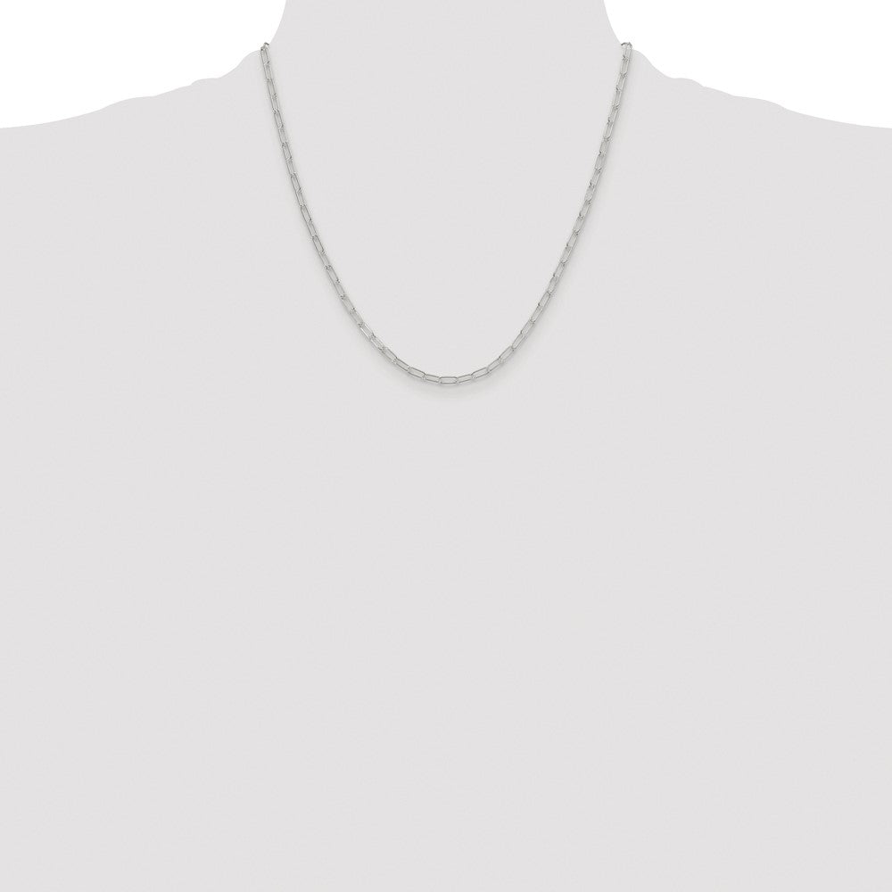 Buy Exclusive 2.9mm Elongated Cable Chain in Rhodium-Plated Sterling Silver