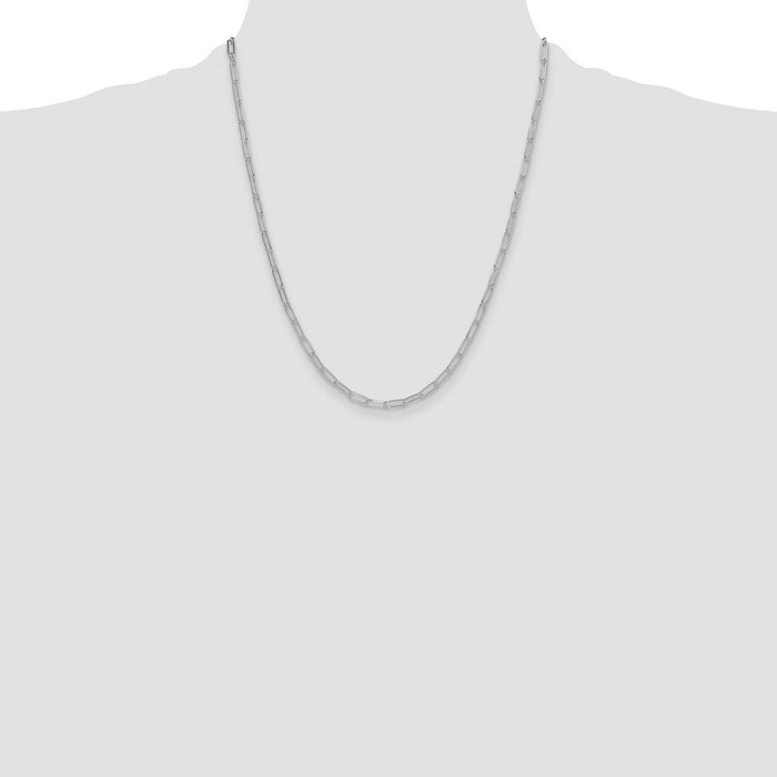 Buy Stylish 3.15mm Polished Sterling Silver Paperclip Chain - Affordable Luxury!-4