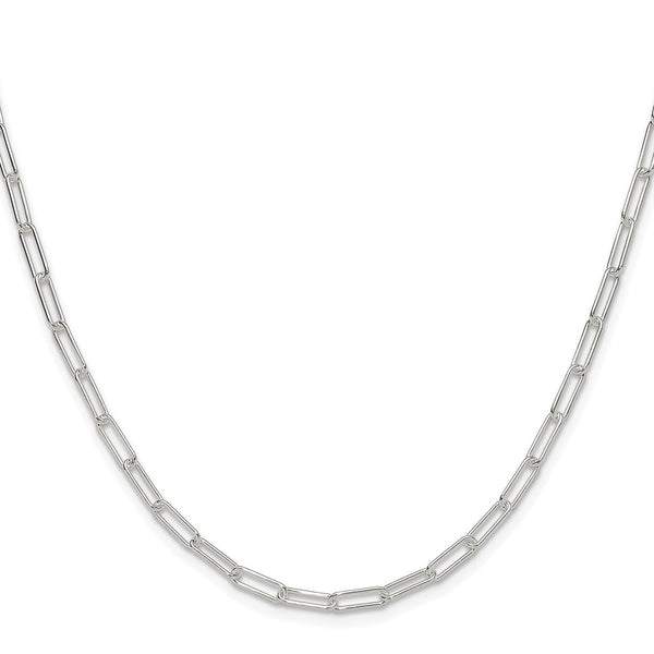 3.15mm Sterling Silver Paperclip Chain, Rhodium Plating