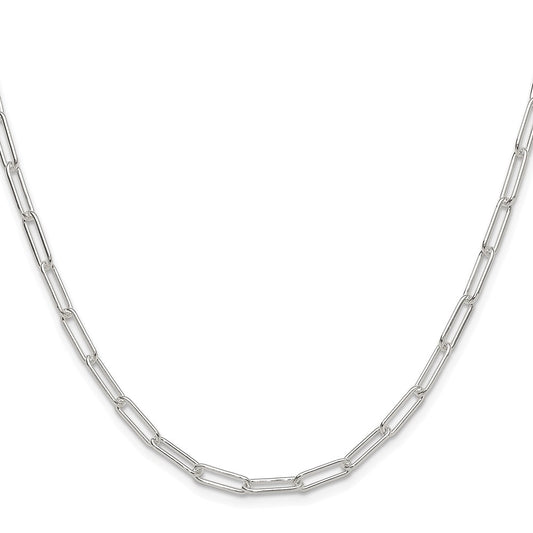 Buy Stylish 3.5mm Rhodium-Plated Sterling Silver Elongated Cable Chain