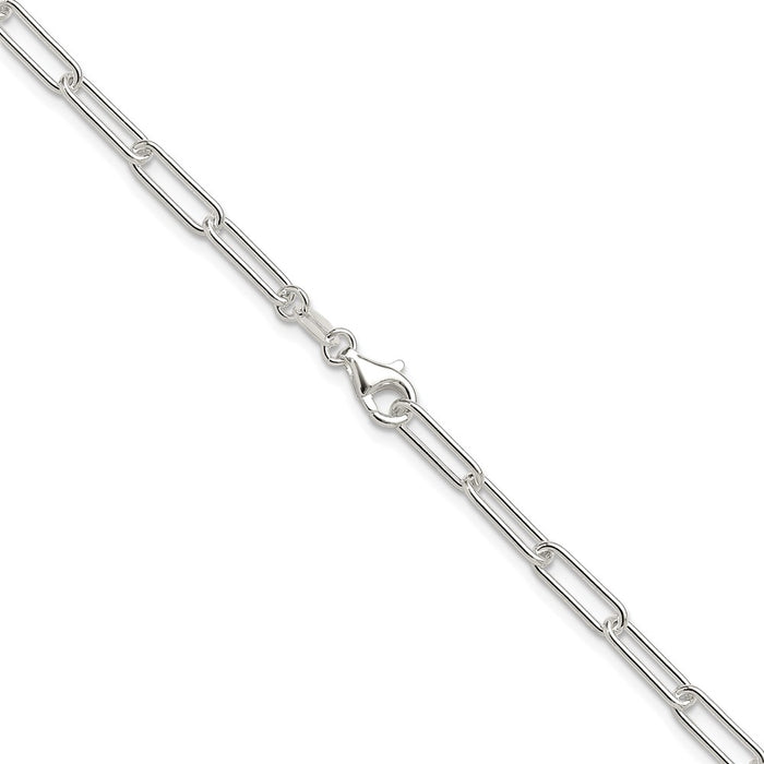 Buy Exclusive 3.5mm Polished Elongated Cable Chain in Rhodium-Plated Silver-3