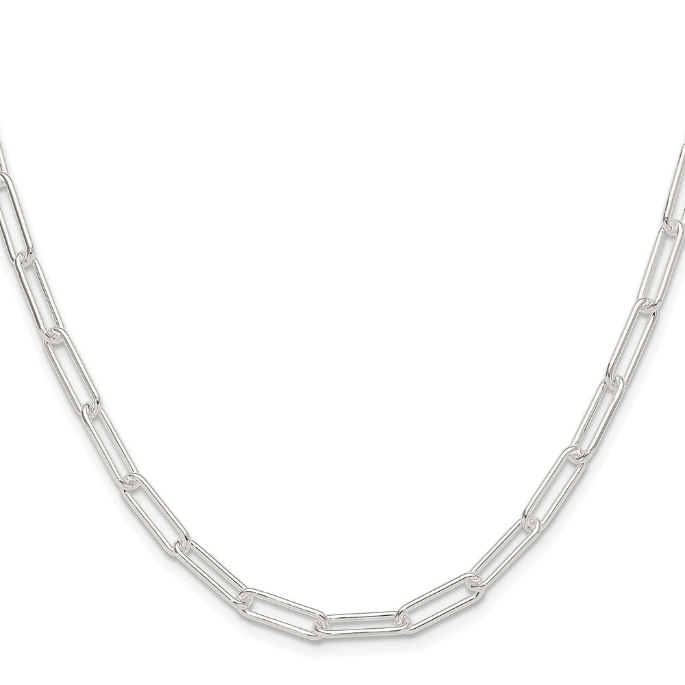 Buy Stylish 4.5mm Rhodium-Plated Sterling Silver Paperclip Chain - Affordable Elegance
