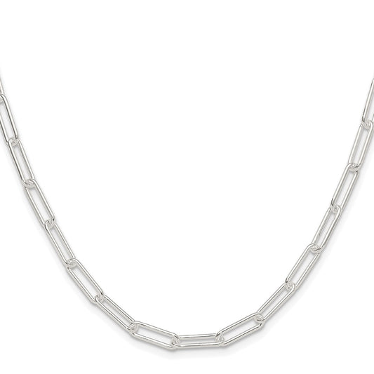 Buy Stylish 4.5mm Rhodium-Plated Sterling Silver Paperclip Chain - Affordable Elegance
