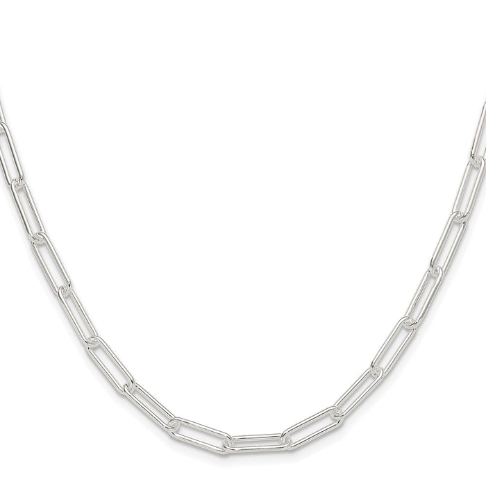 Buy Stylish 4.5mm Rhodium-Plated Sterling Silver Paperclip Chain - Affordable Elegance-2
