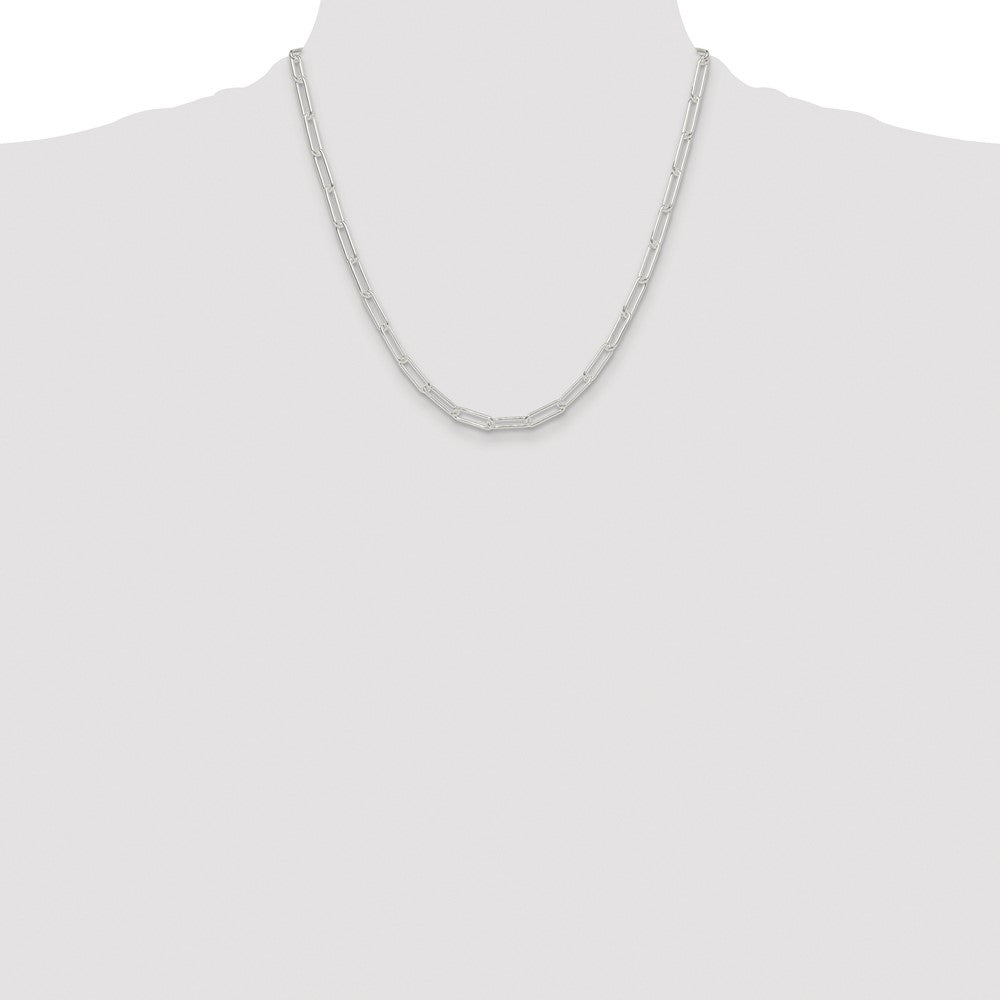High-Quality 4.5mm Rhodium-Plated Sterling Silver Paperclip Chain - Stylish Value