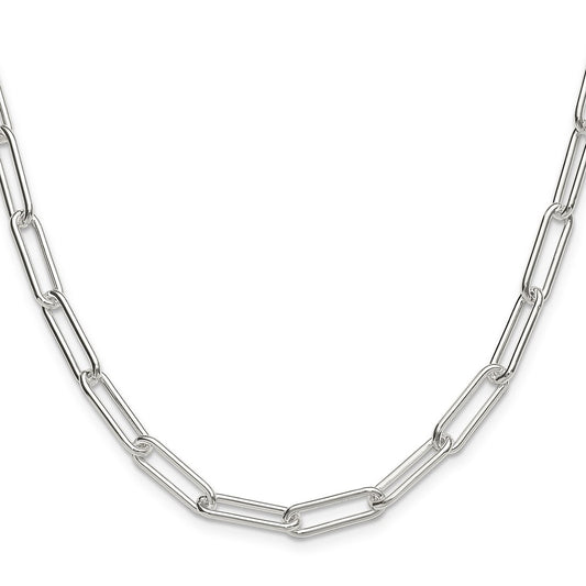 Buy Stylish 5.5mm Polished Sterling Silver Paperclip Chain - Affordable Luxury!