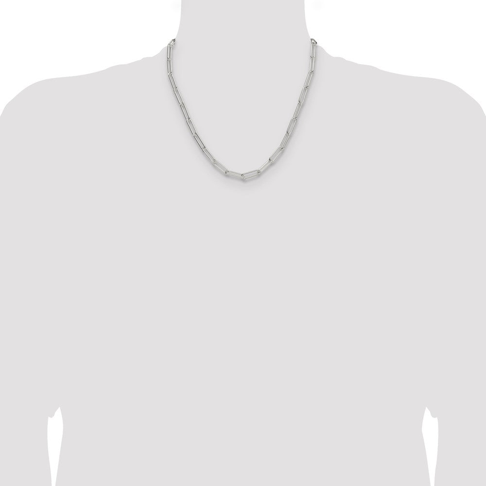 Buy Stylish 5.5mm Polished Sterling Silver Paperclip Chain - Affordable Luxury