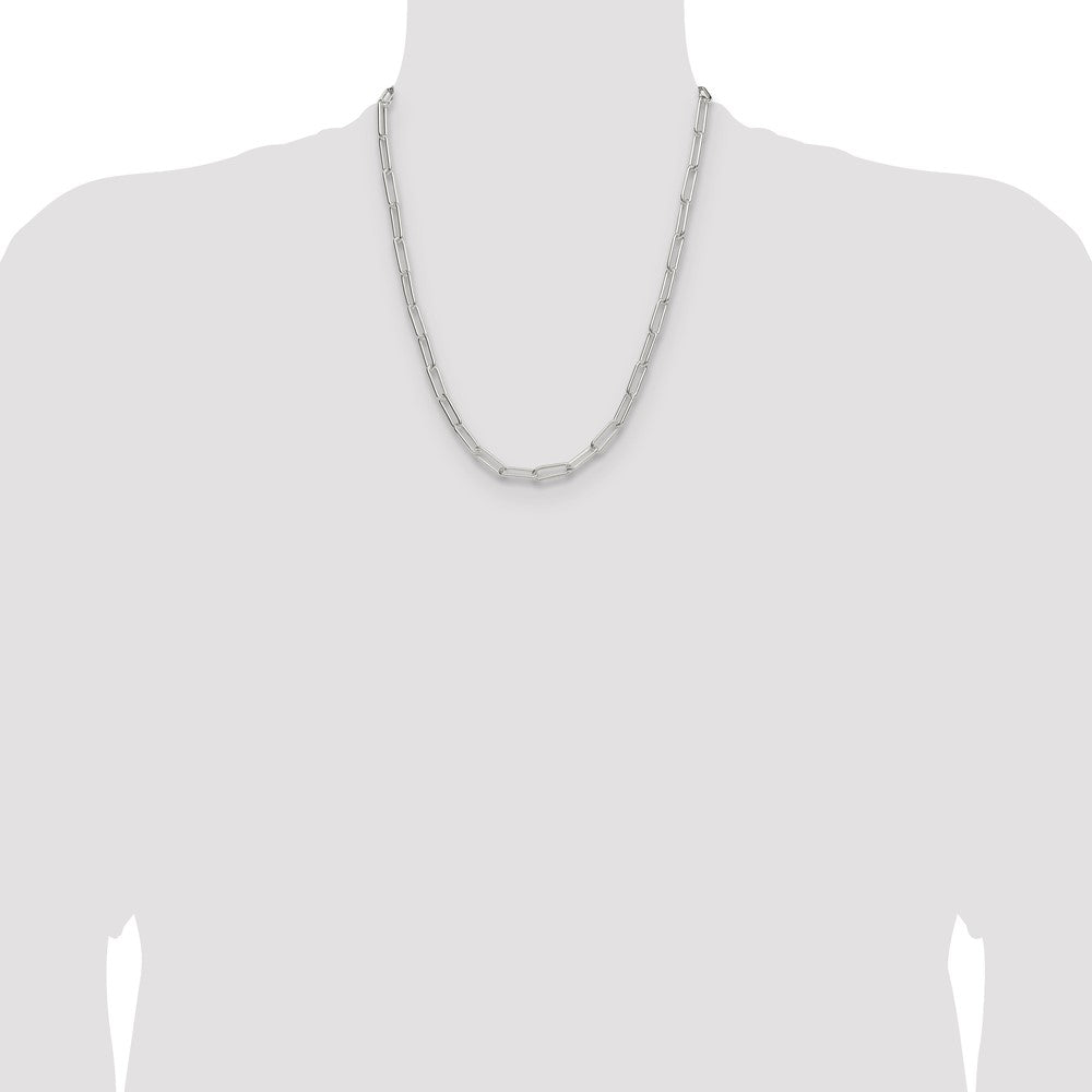 Buy Stylish 5.5mm Polished Sterling Silver Paperclip Chain - Luxury Value!
