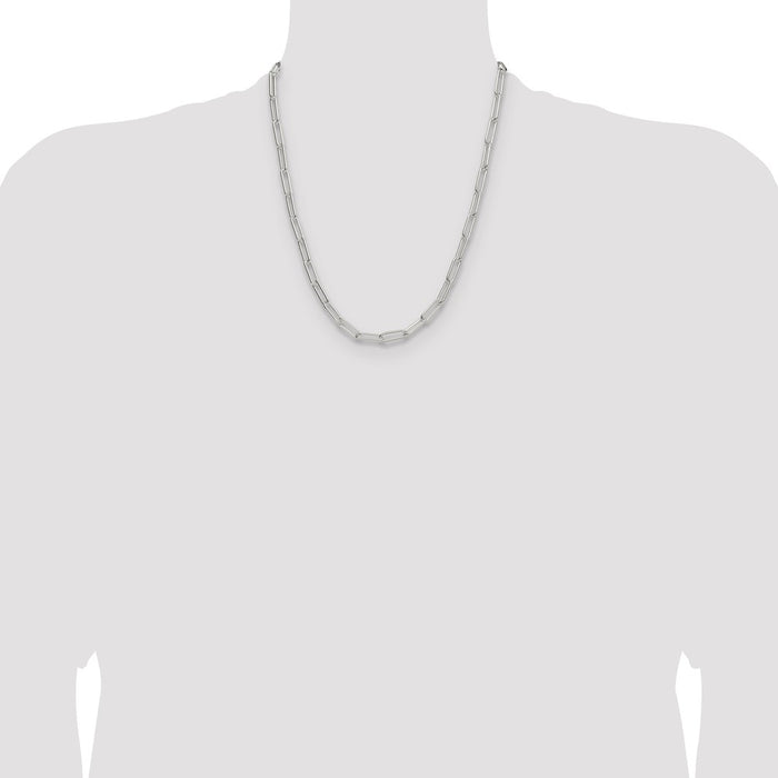 Buy Stylish 5.5mm Polished Sterling Silver Paperclip Chain - Luxury Value!-4