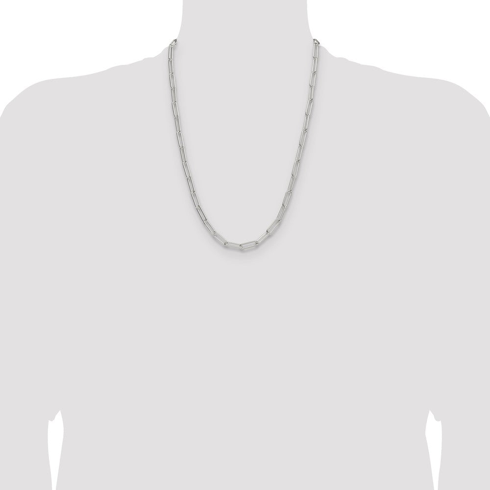 Buy Stylish 5.5mm Polished Sterling Silver Paperclip Chain - Affordable Luxury!