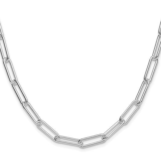 Exclusive 5.5mm Sterling Silver Paperclip Chain - Luxury Rhodium-Plated Design