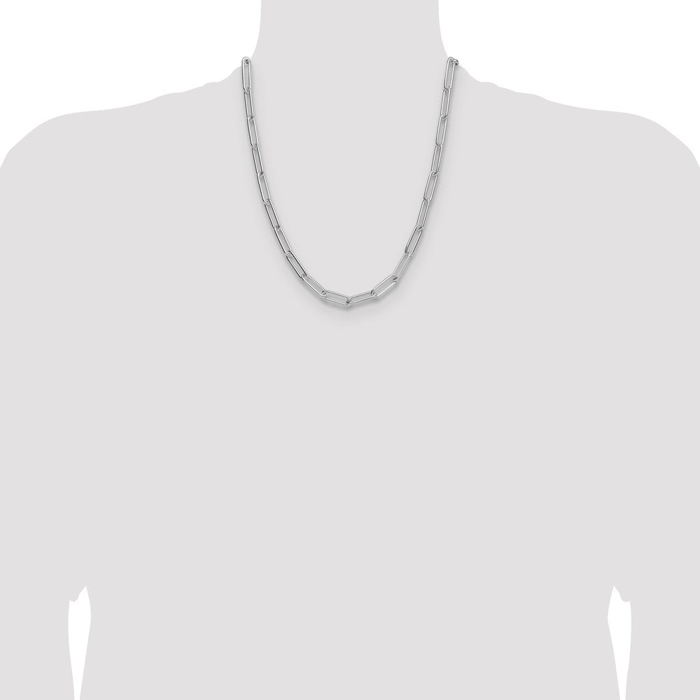 Buy Stylish 6.5mm Polished Sterling Silver Paperclip Chain - Affordable Luxury!