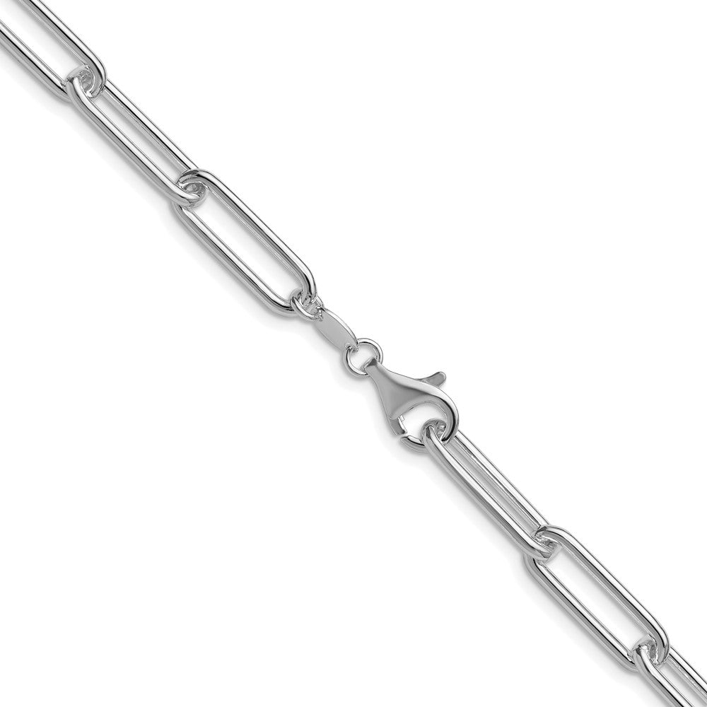 Exclusive 6.5mm Polished Sterling Silver Rhodium-Plated Chain - Stylish & Affordable!