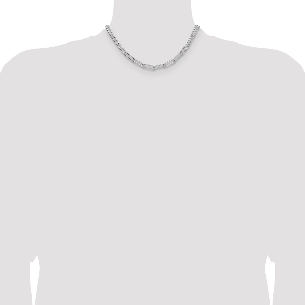 Buy Stylish 6.5mm Sterling Silver Rhodium-Plated Paperclip Chain - Affordable Elegance