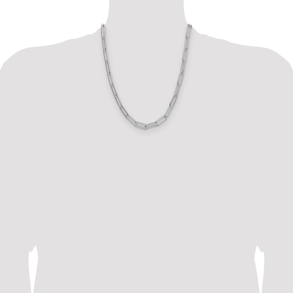Buy Stylish 6.5mm Sterling Silver Paperclip Chain - Rhodium-Plated Luxury!